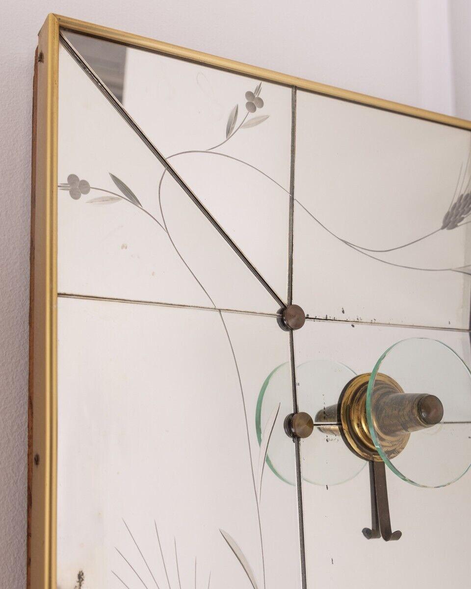 Vintage Mirror Clothes Hanger 50s Design Cristal Art For Sale 1