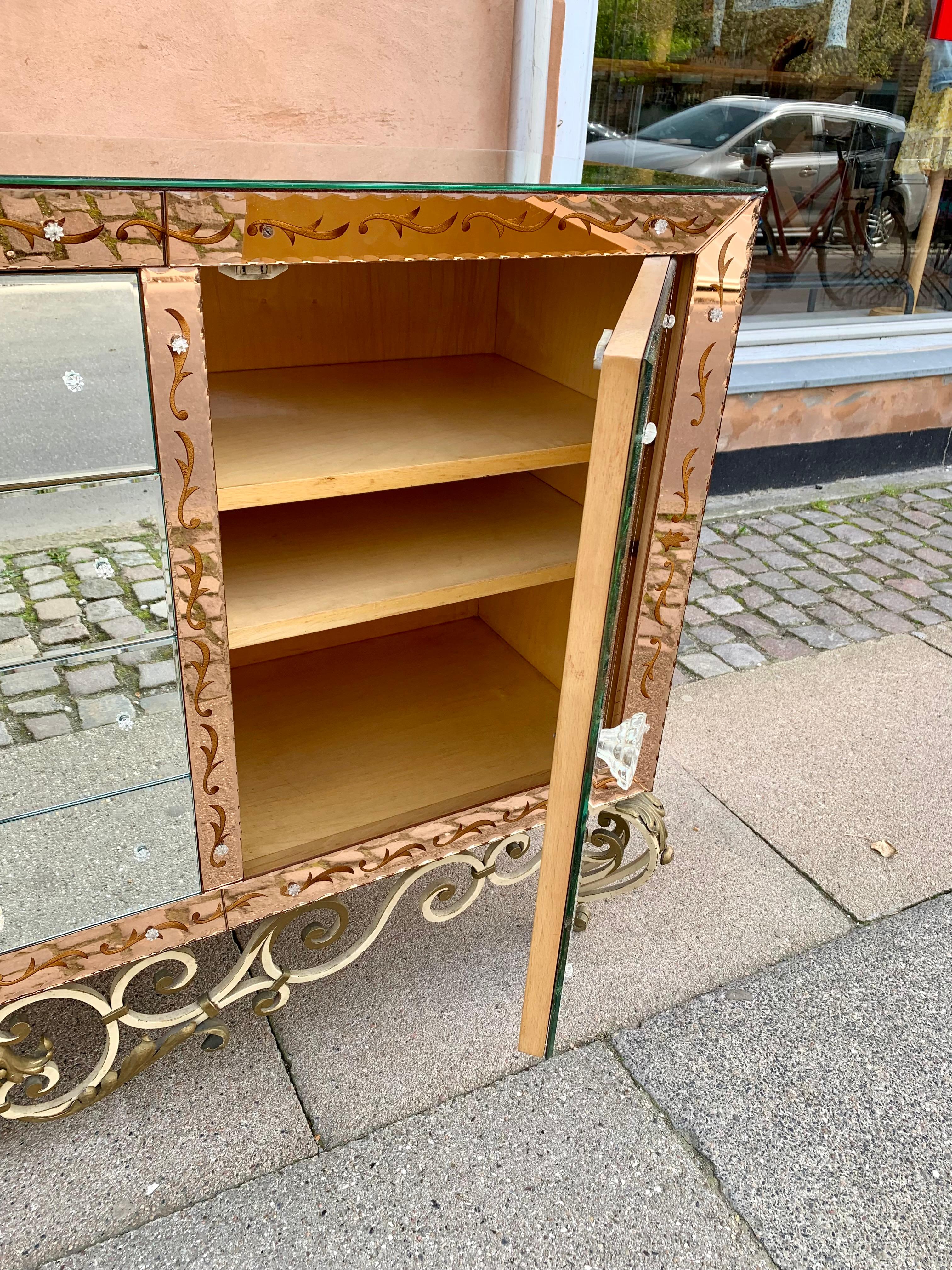 Vintage Mirror Credenza For Sale 4