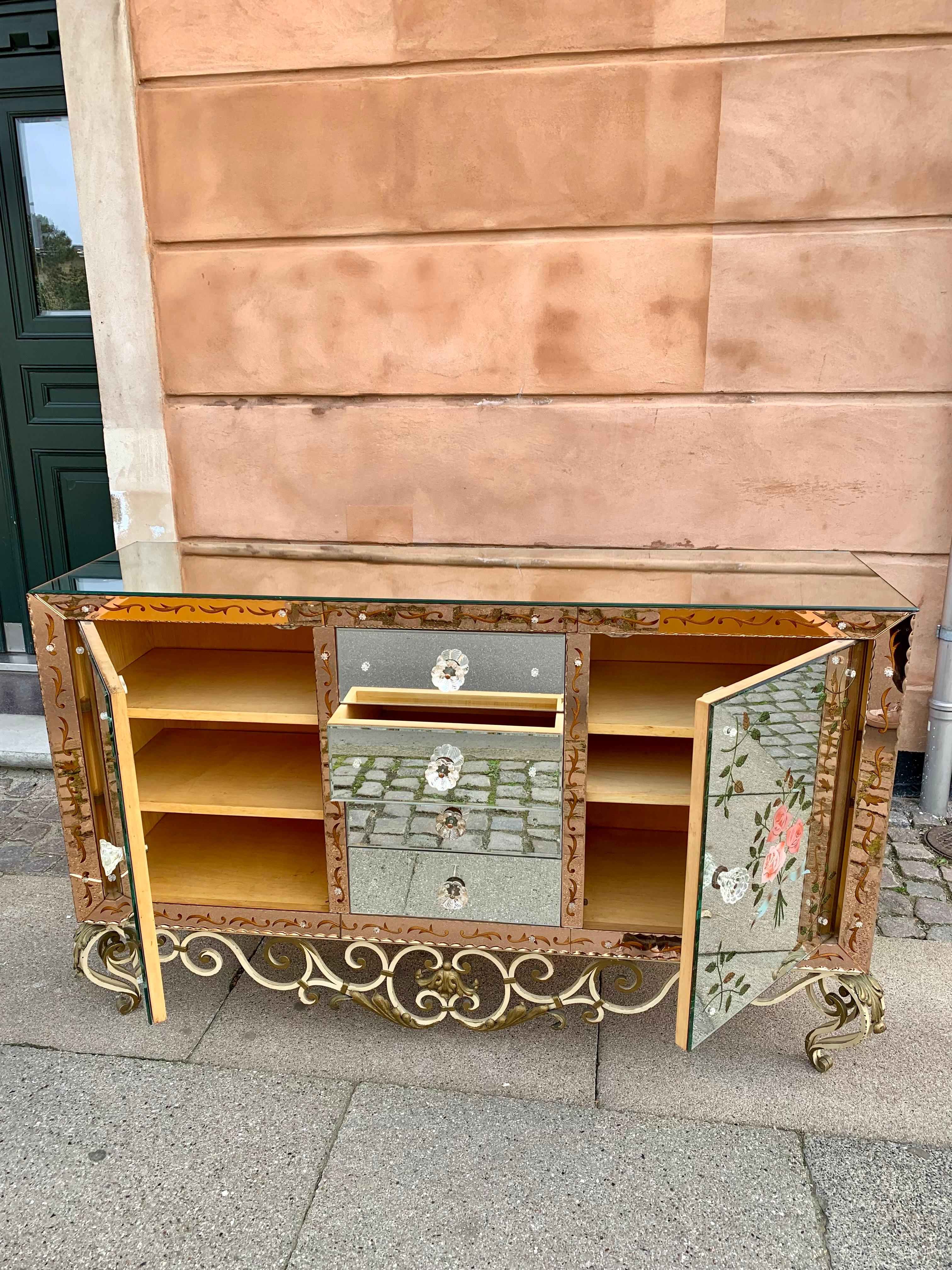 Vintage Mirror Credenza For Sale 6