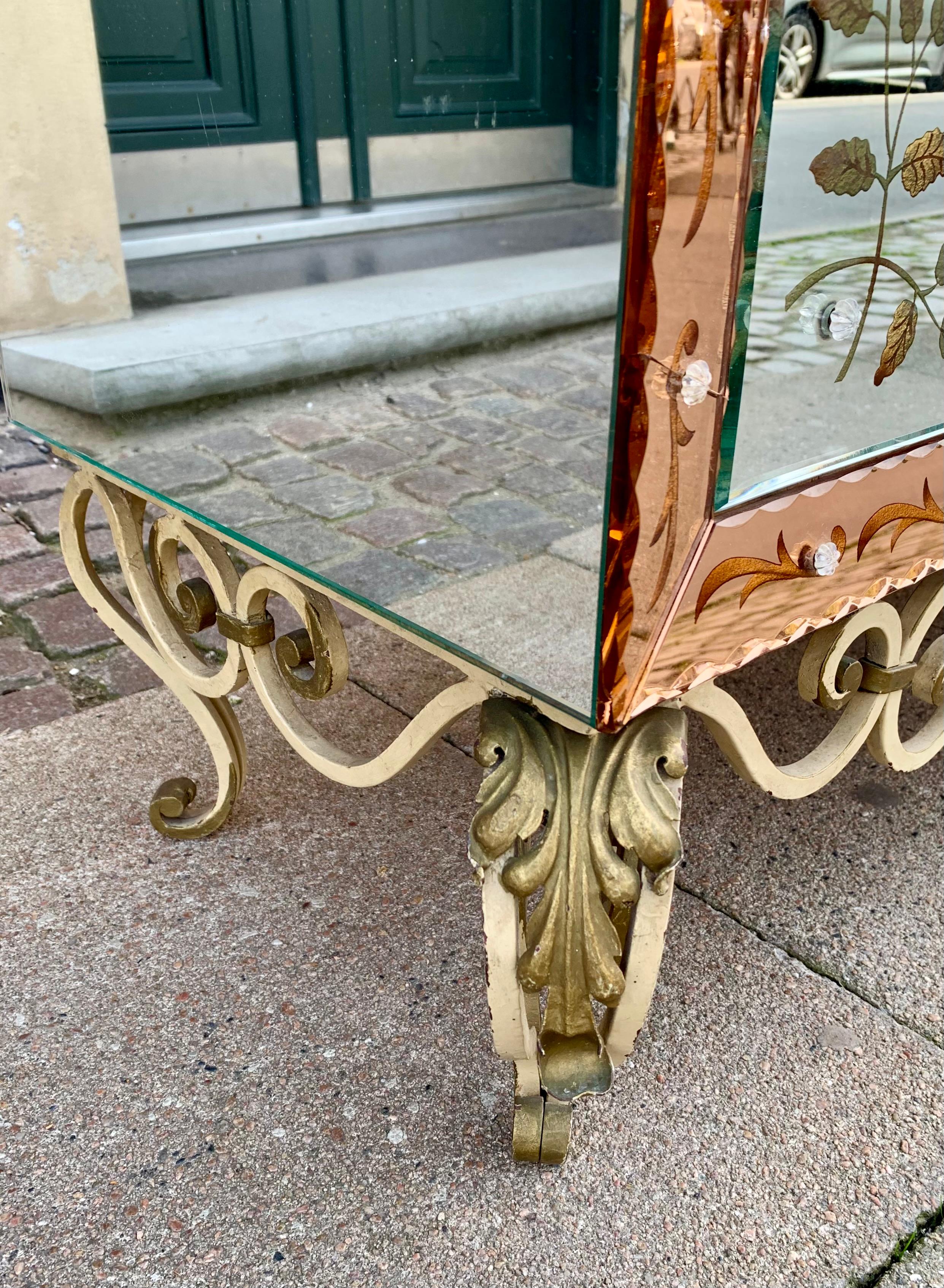 French Vintage Mirror Credenza For Sale