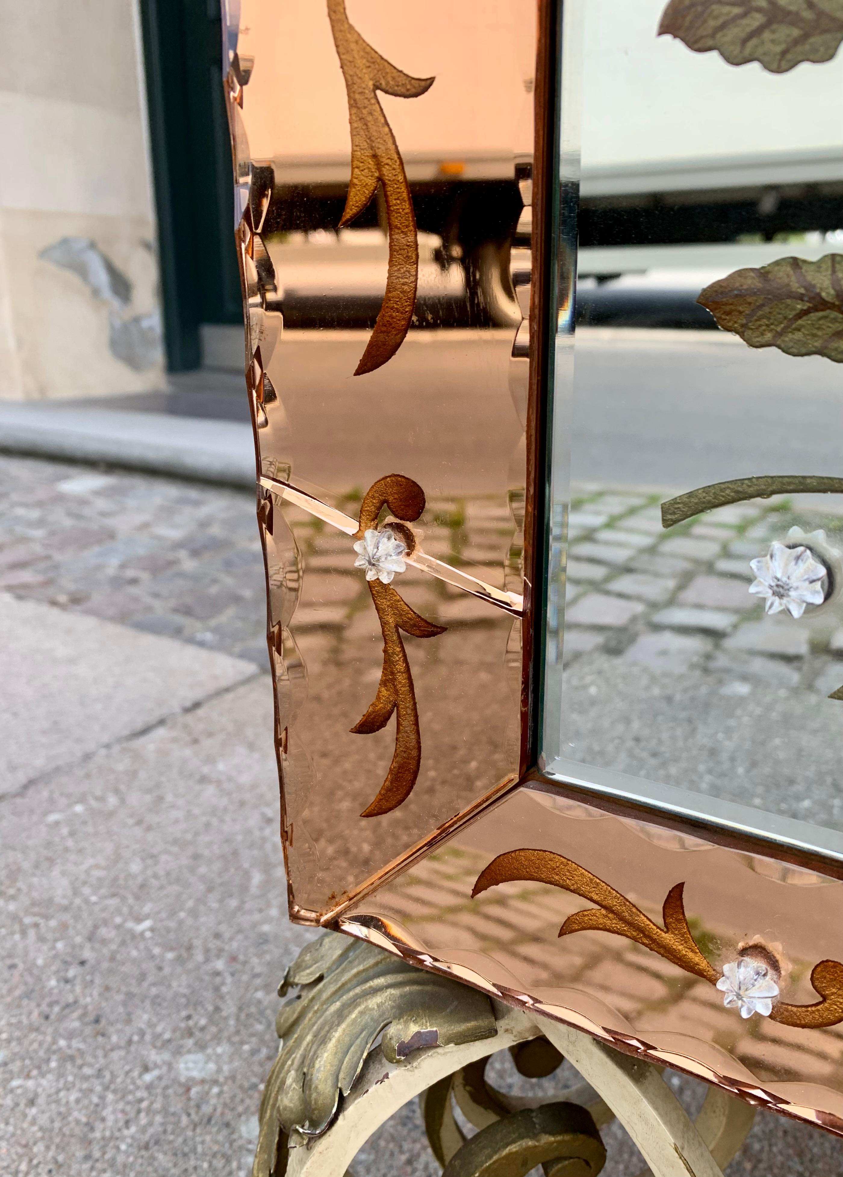 Metà XX secolo Credenza con specchio vintage in vendita