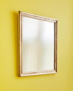 Vintage Mirror in Antique Silver Wooden Frame, France, 20th Century