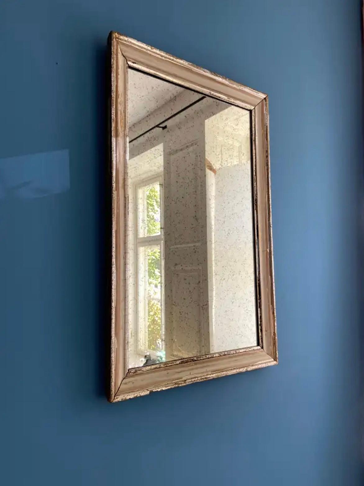 French Vintage Mirror in Antique Wooden Frame, France, 20th Century For Sale