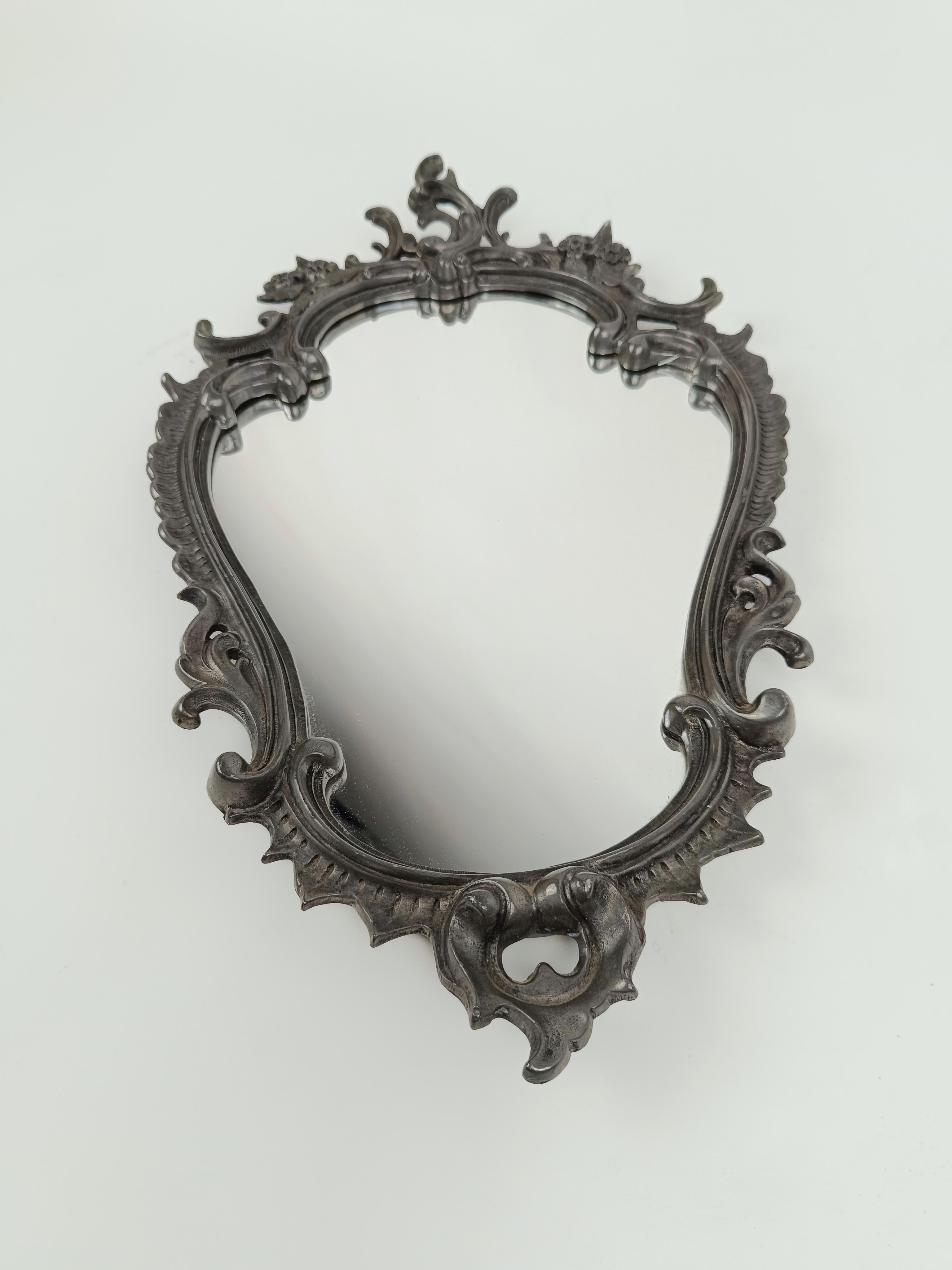 Miroir vintage de style rococo baroque fabriqué en argent allemand en vente 3