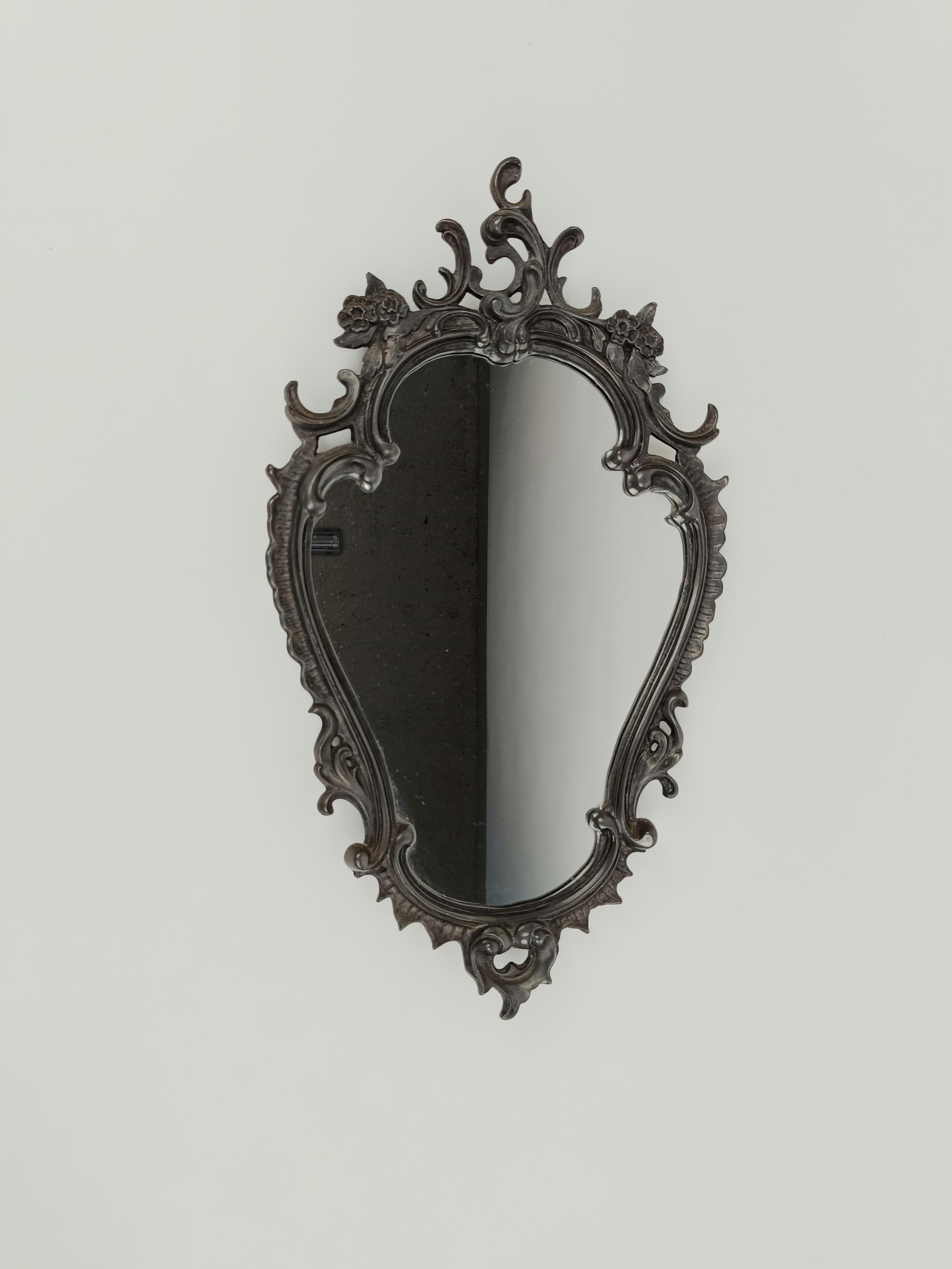 Miroir vintage de style rococo baroque fabriqué en argent allemand en vente 5