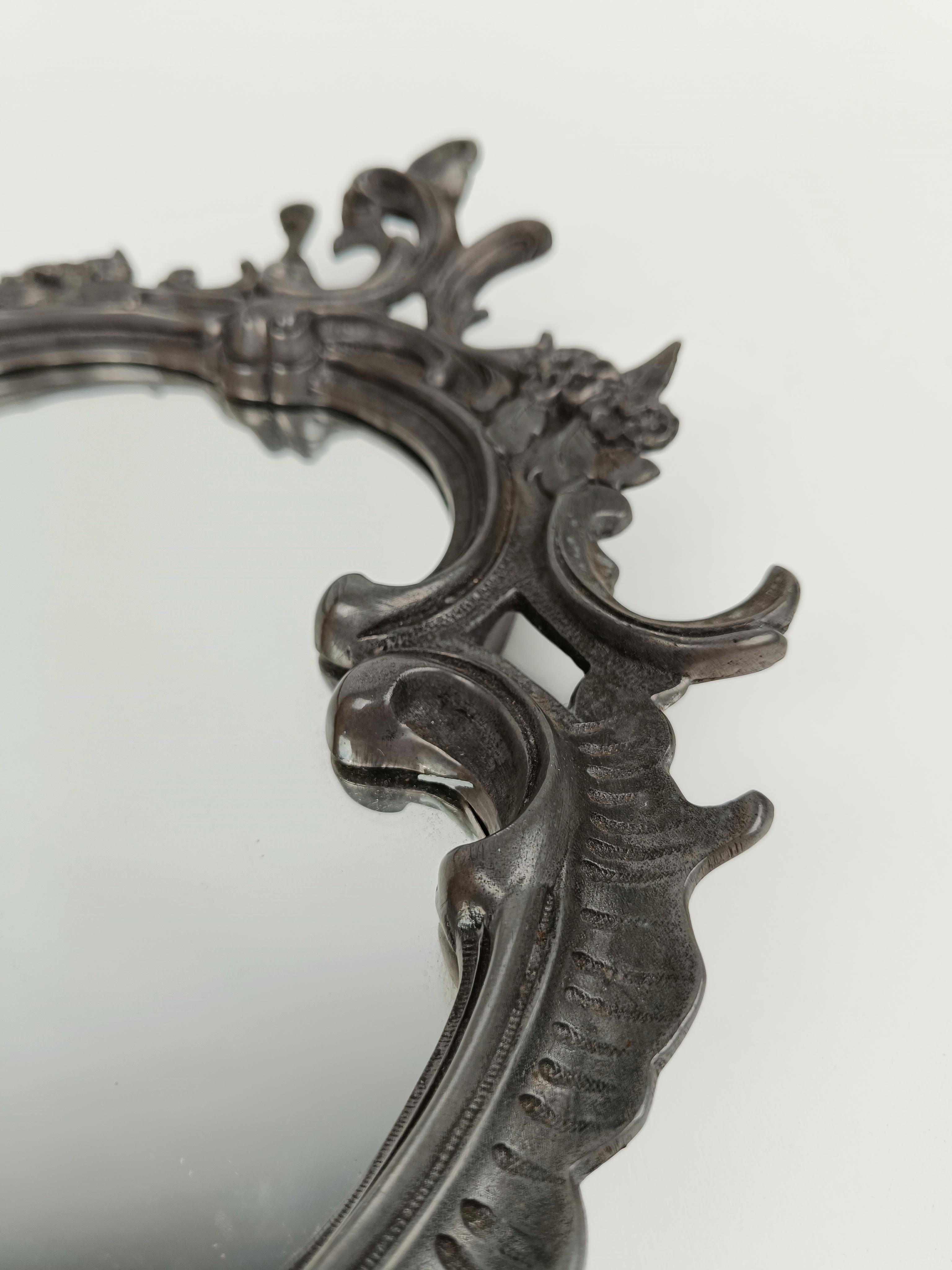 Miroir vintage de style rococo baroque fabriqué en argent allemand en vente 6