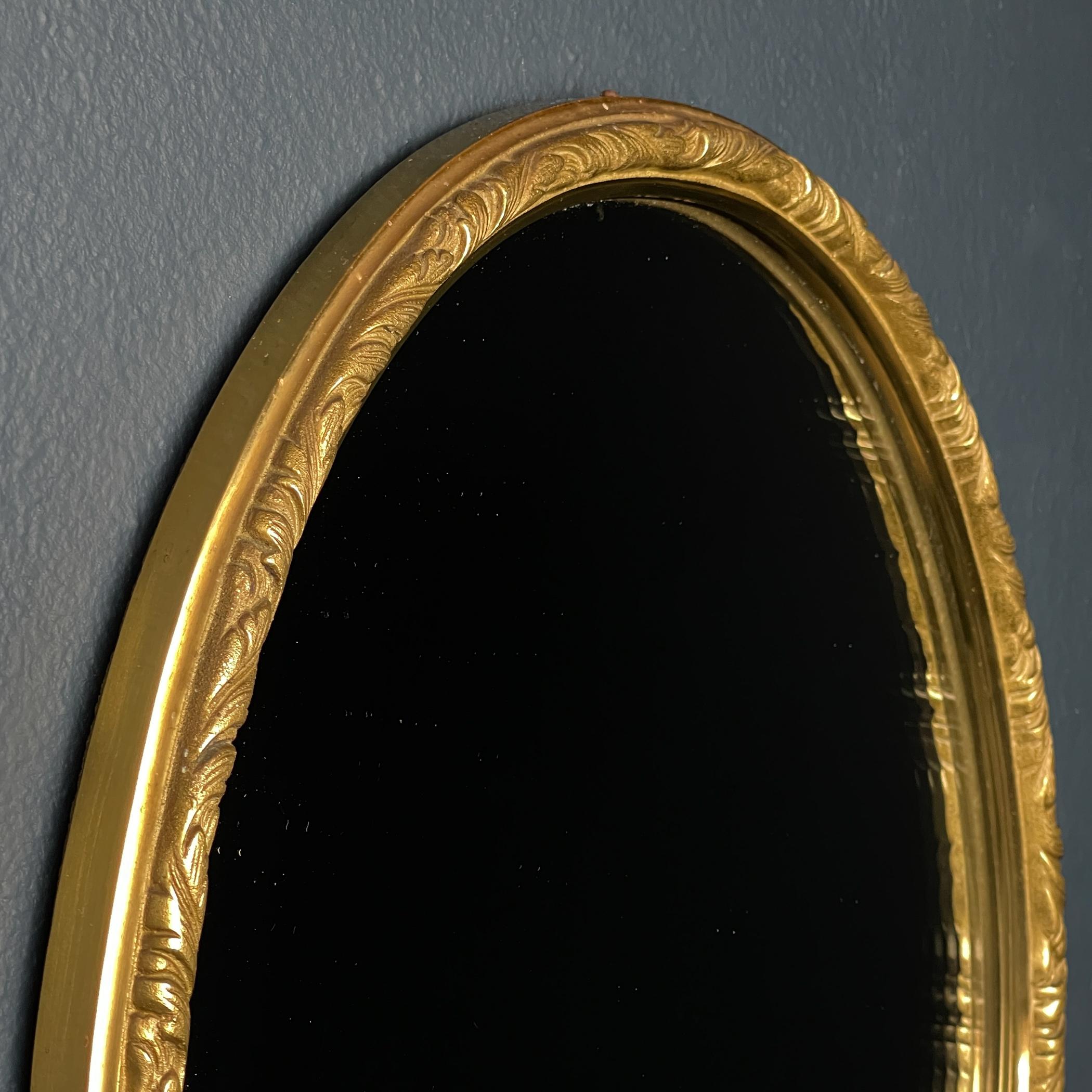20ième siècle Miroir vintage avec cadre en laiton, Italie, années 1950 en vente