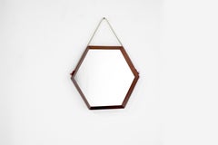 Vintage mirror in wood, Italy years 1960s.