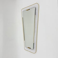Vintage mirror perforated metal with brass details , 1950s