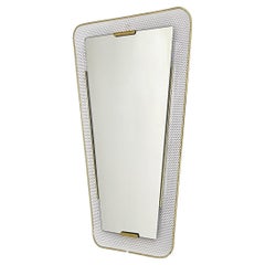 Vintage mirror perforated metal with brass details , 1950s