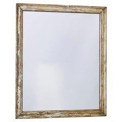 Vintage Mirror with Antique Wooden Frame with Patina, France, 20th Century