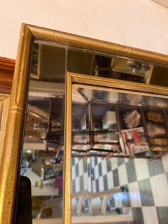 Vintage Mirror with Faux Bamboo Frame in Gold