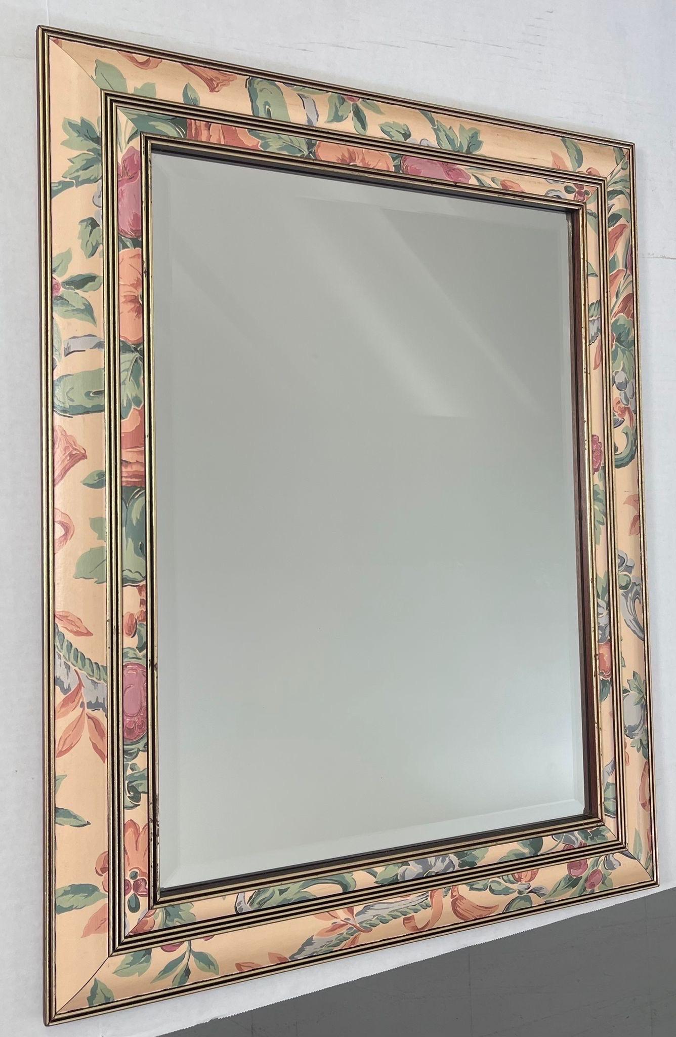 Mid-Century Modern Vintage Mirror With Floral Frame. Made in Canada For Sale