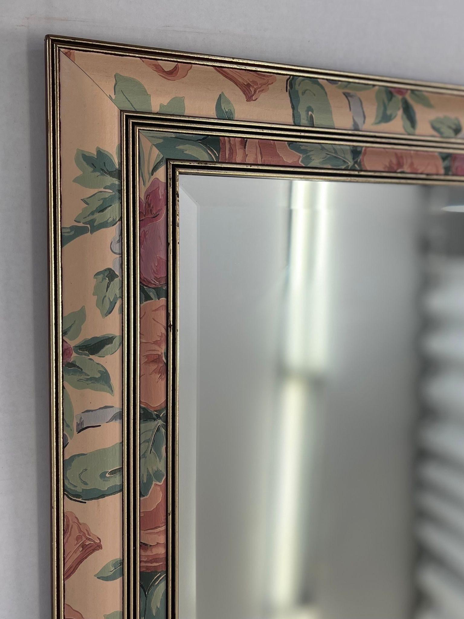 Vintage Mirror With Floral Frame. Made in Canada For Sale 1