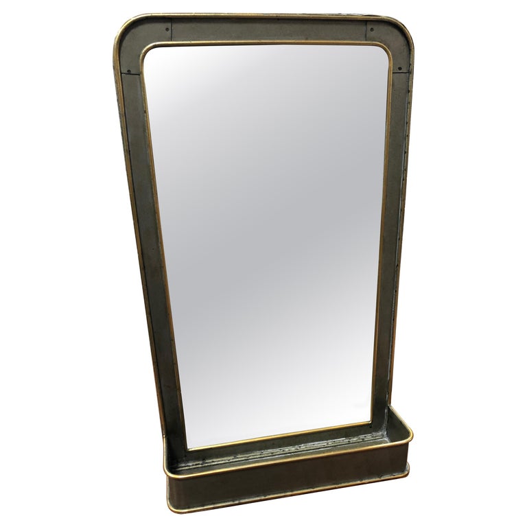 Vintage Mirror with Metal Shelf For Sale at 1stDibs vintage mirror
