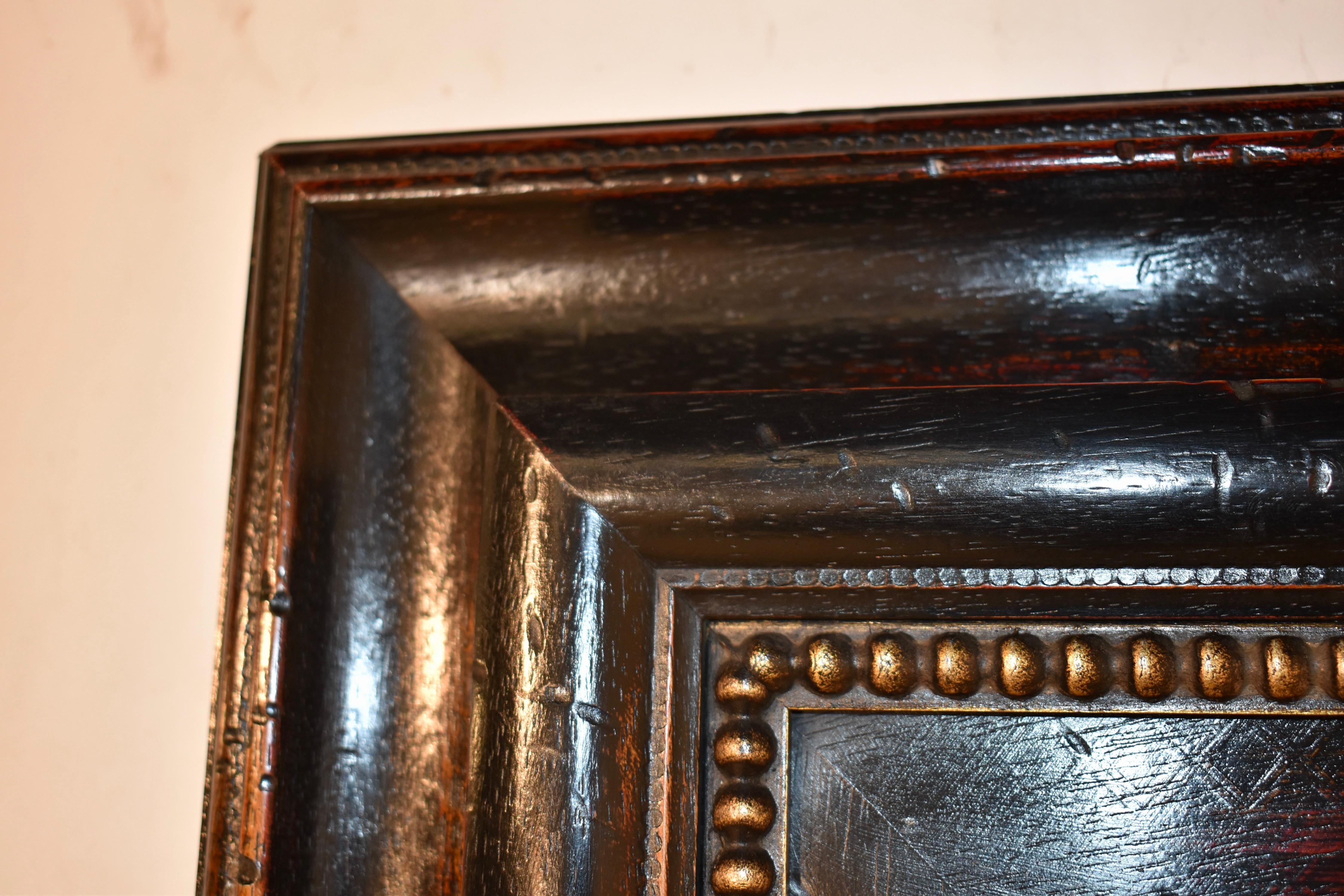 Miroir vintage avec large cadre moulé en vente 4