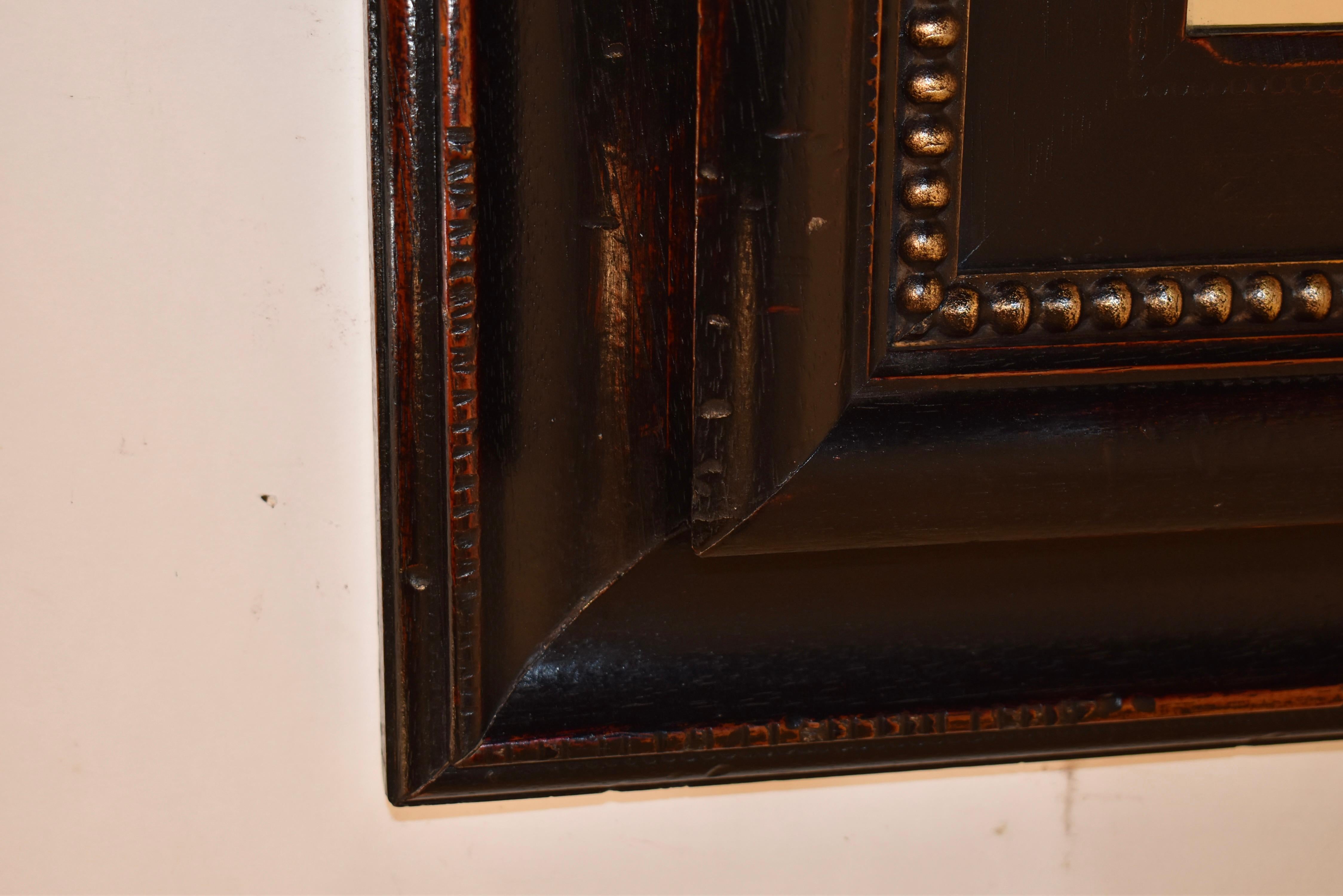 Miroir vintage avec large cadre moulé en vente 1