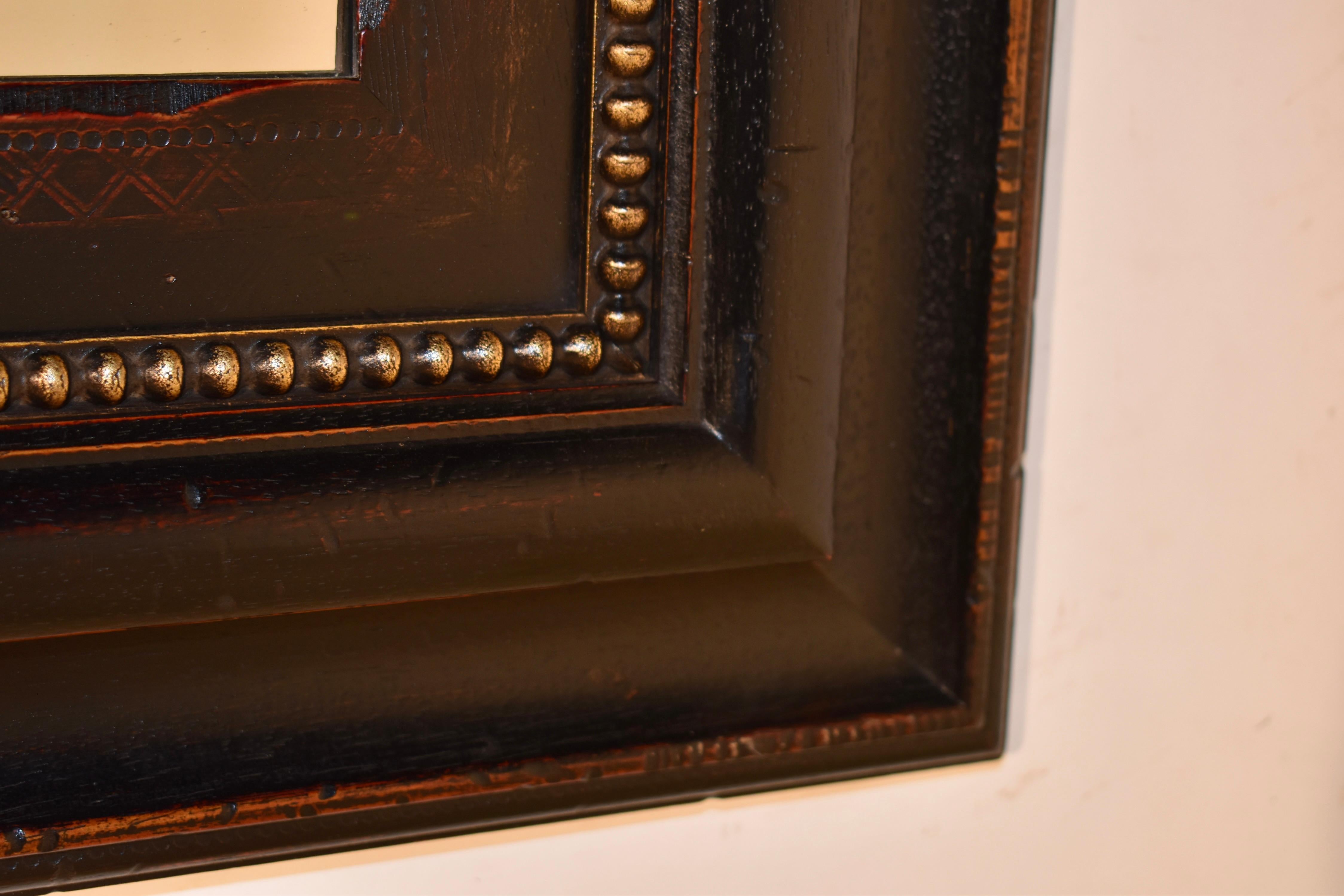Vintage Mirror with Wide Molded Frame For Sale 2