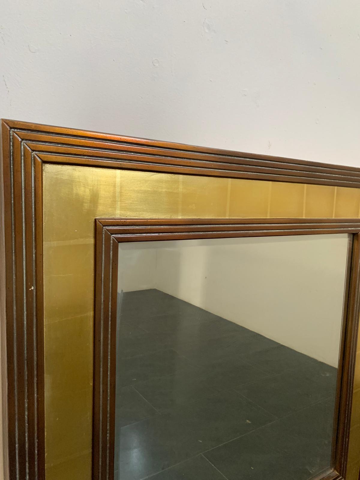 Fin du 20e siècle Miroir vintage avec cadre en bois, années 1970 en vente