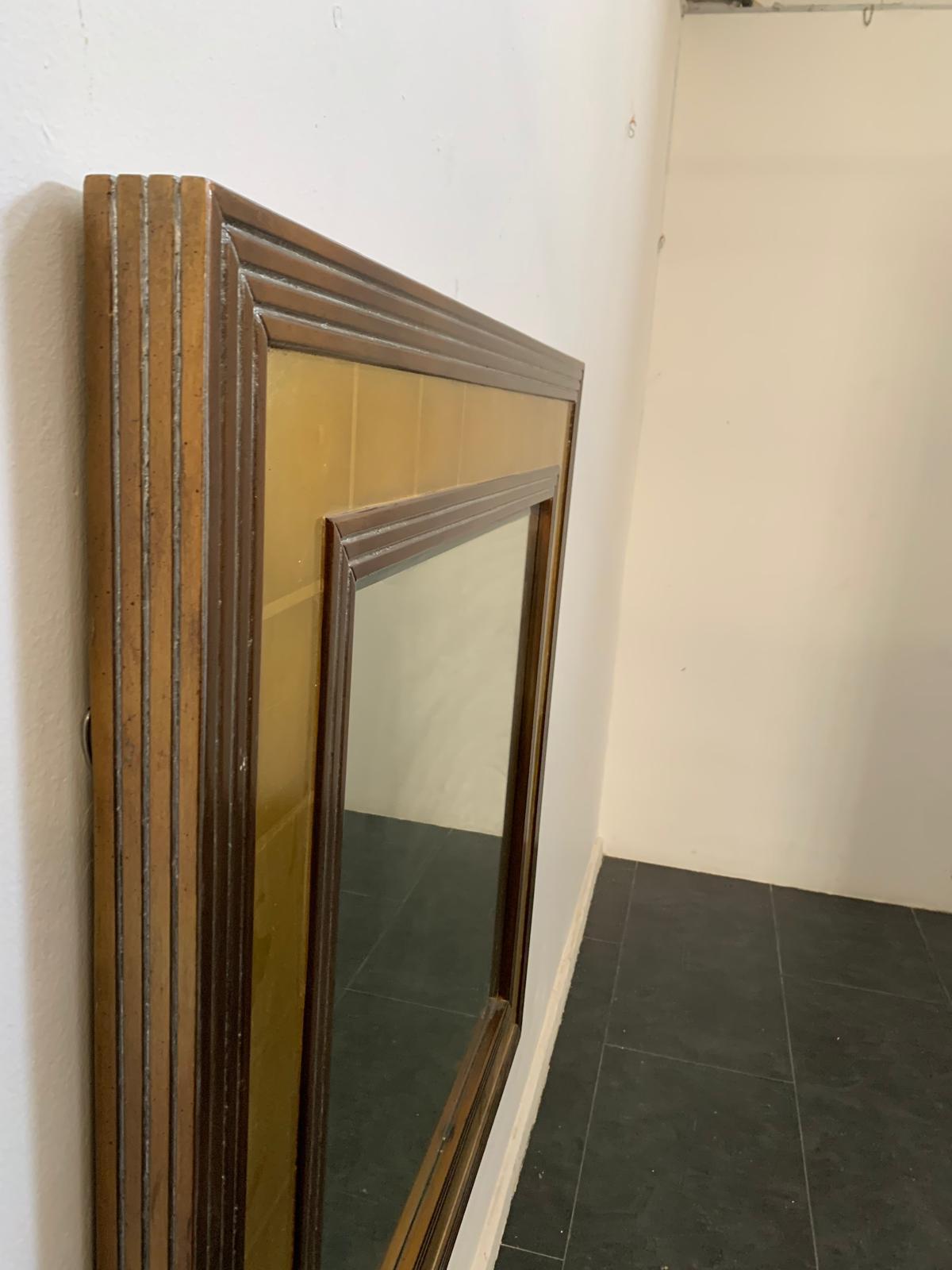 Miroir vintage avec cadre en bois, années 1970 en vente 1