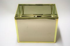 Vintage Mirrored and Brass Planter, 1970s