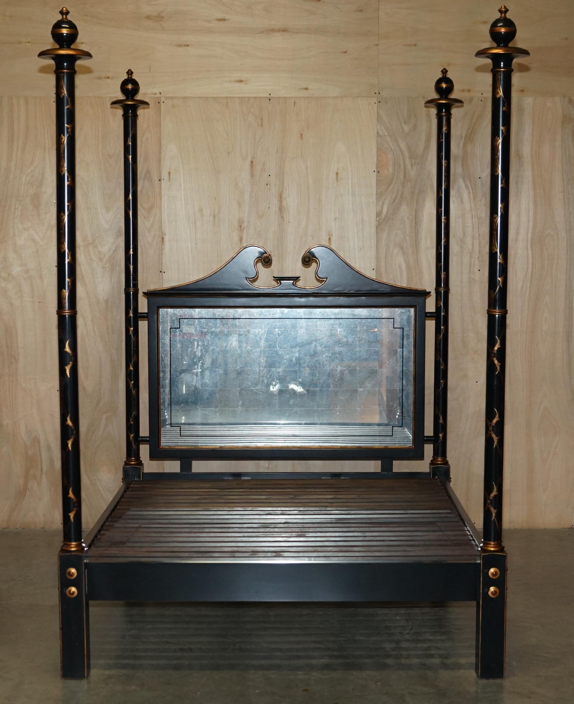 Royal House Antiques

Royal House Antiques is delighted to offer for sale this sublime vintage very large Chinese Chinoiserie Lacquered four posted bed frame with antiqued glass headboard

Please note the delivery fee listed is just a guide, it