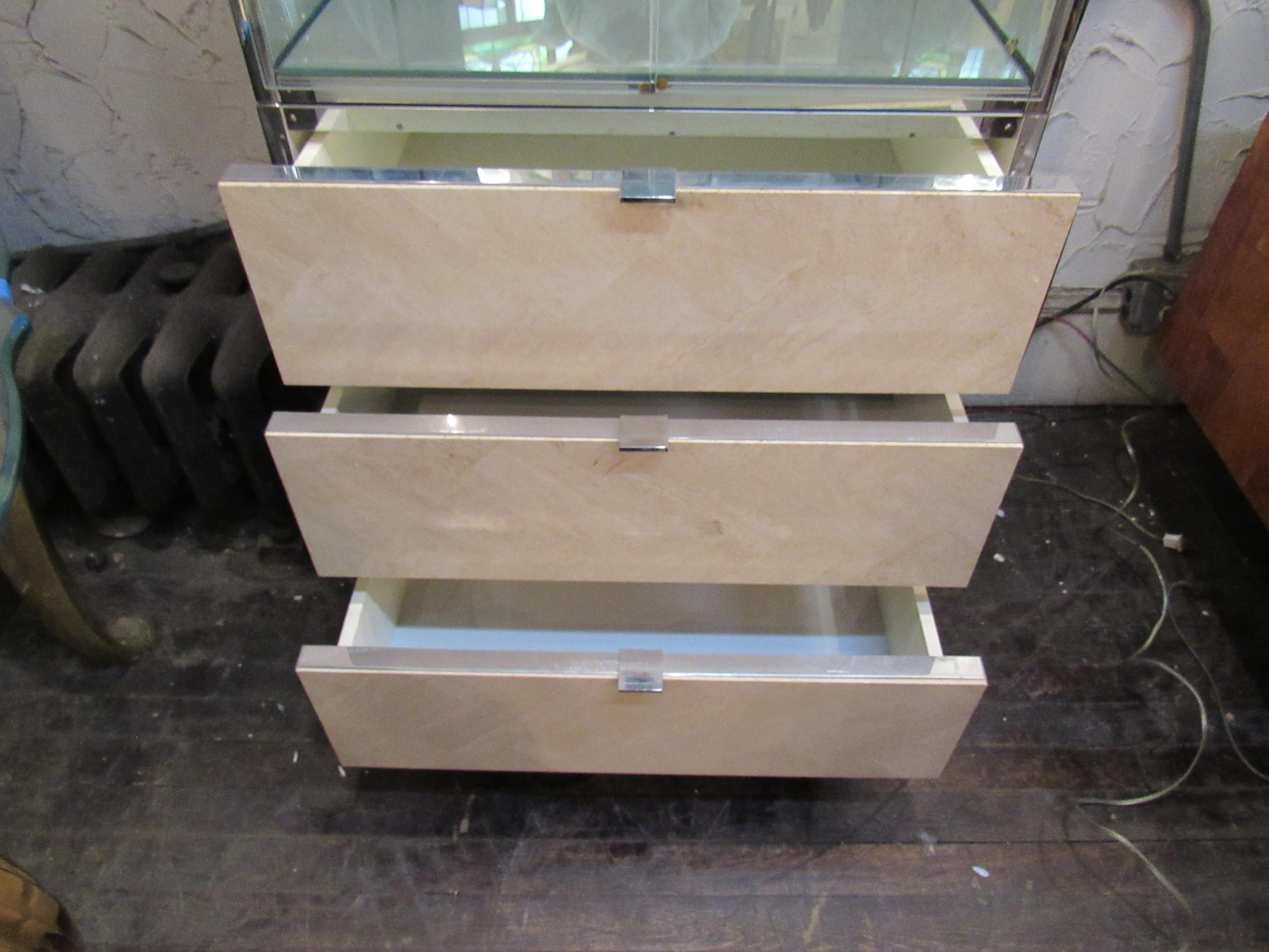 Glass Vintage Mirrored Cabinet