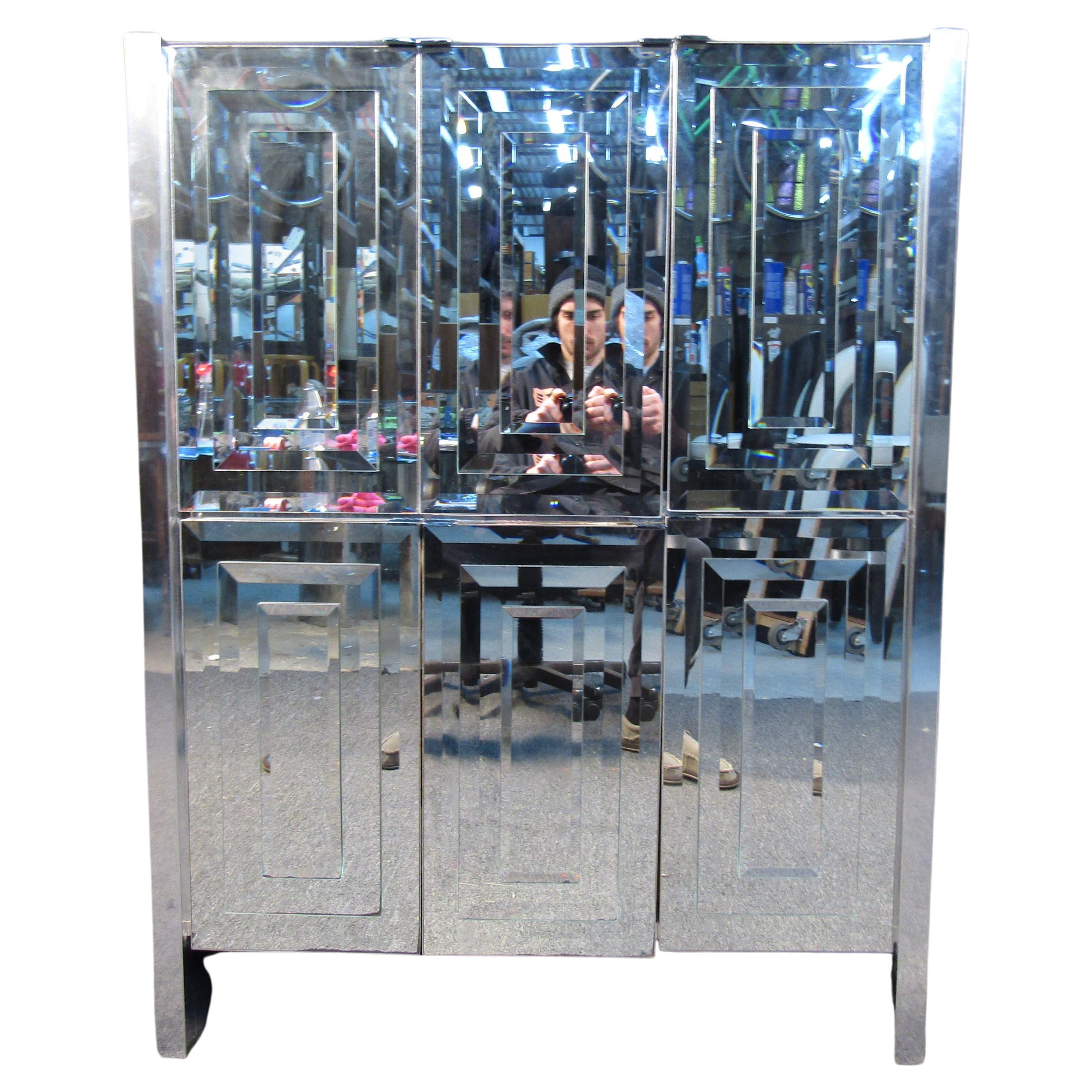 Vintage Mirrored Cabinet For Sale