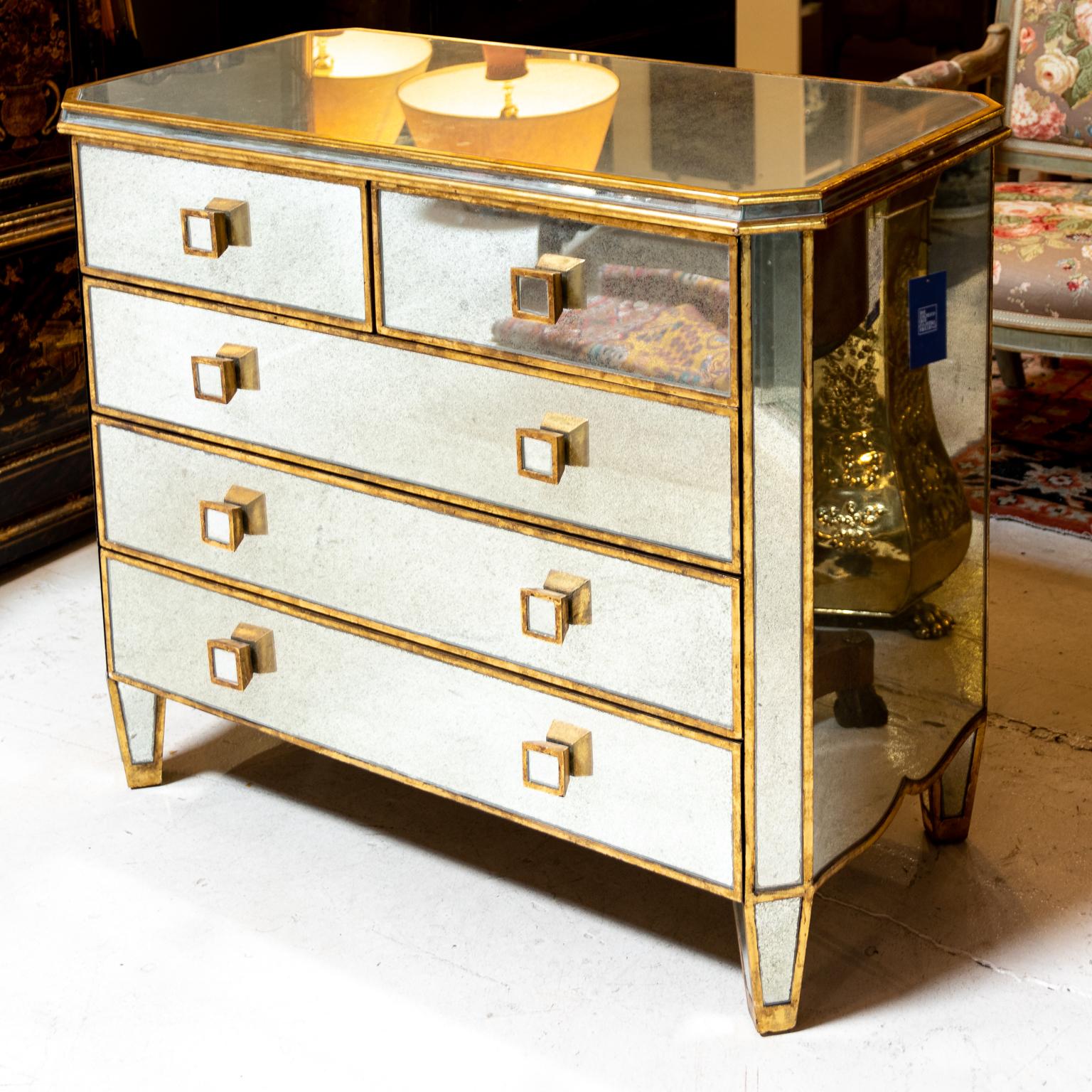 Italian Vintage Mirrored Chest of Drawers