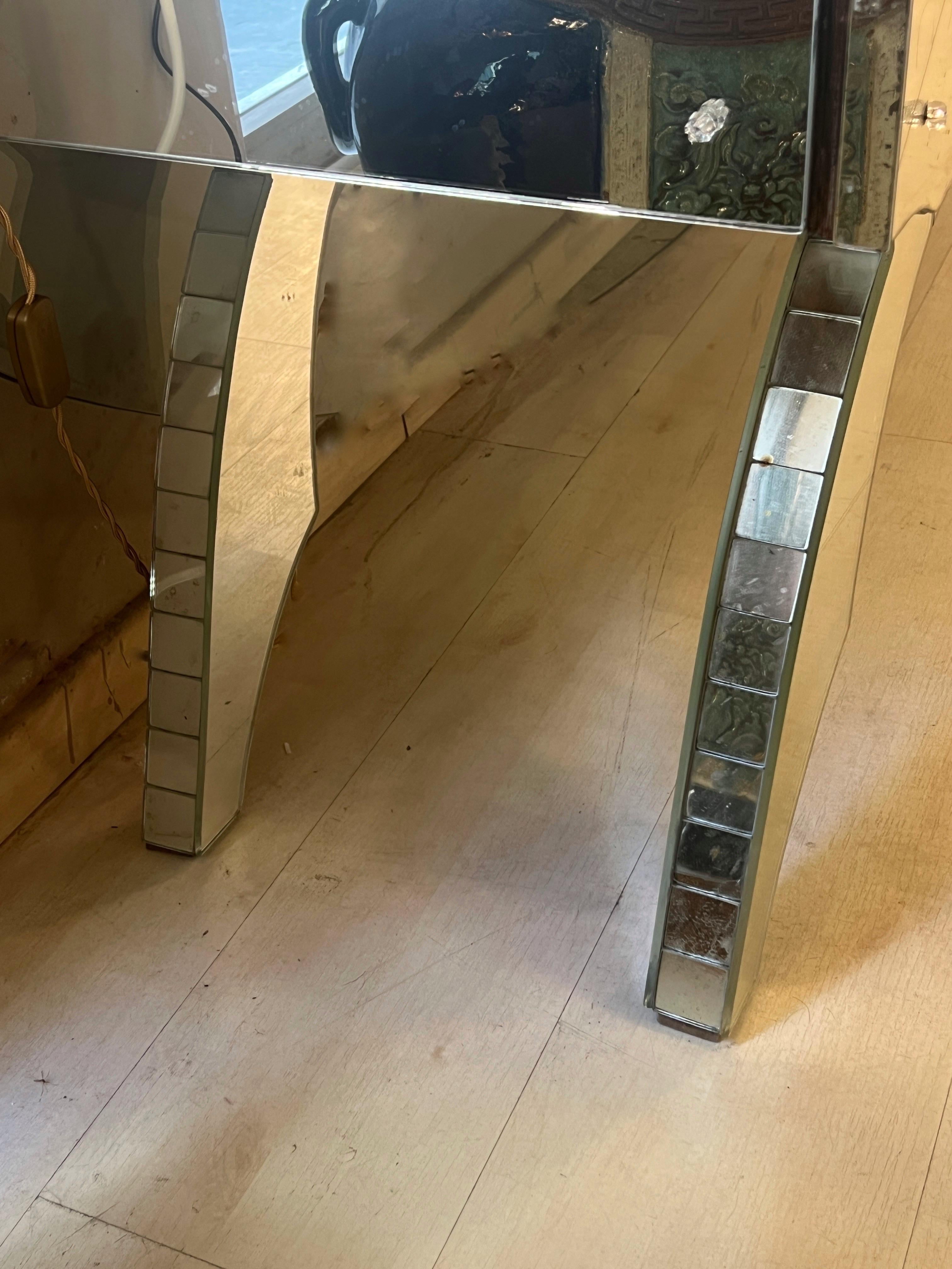 Vintage Mirrored Credenza with 4 doors, 1950s 12