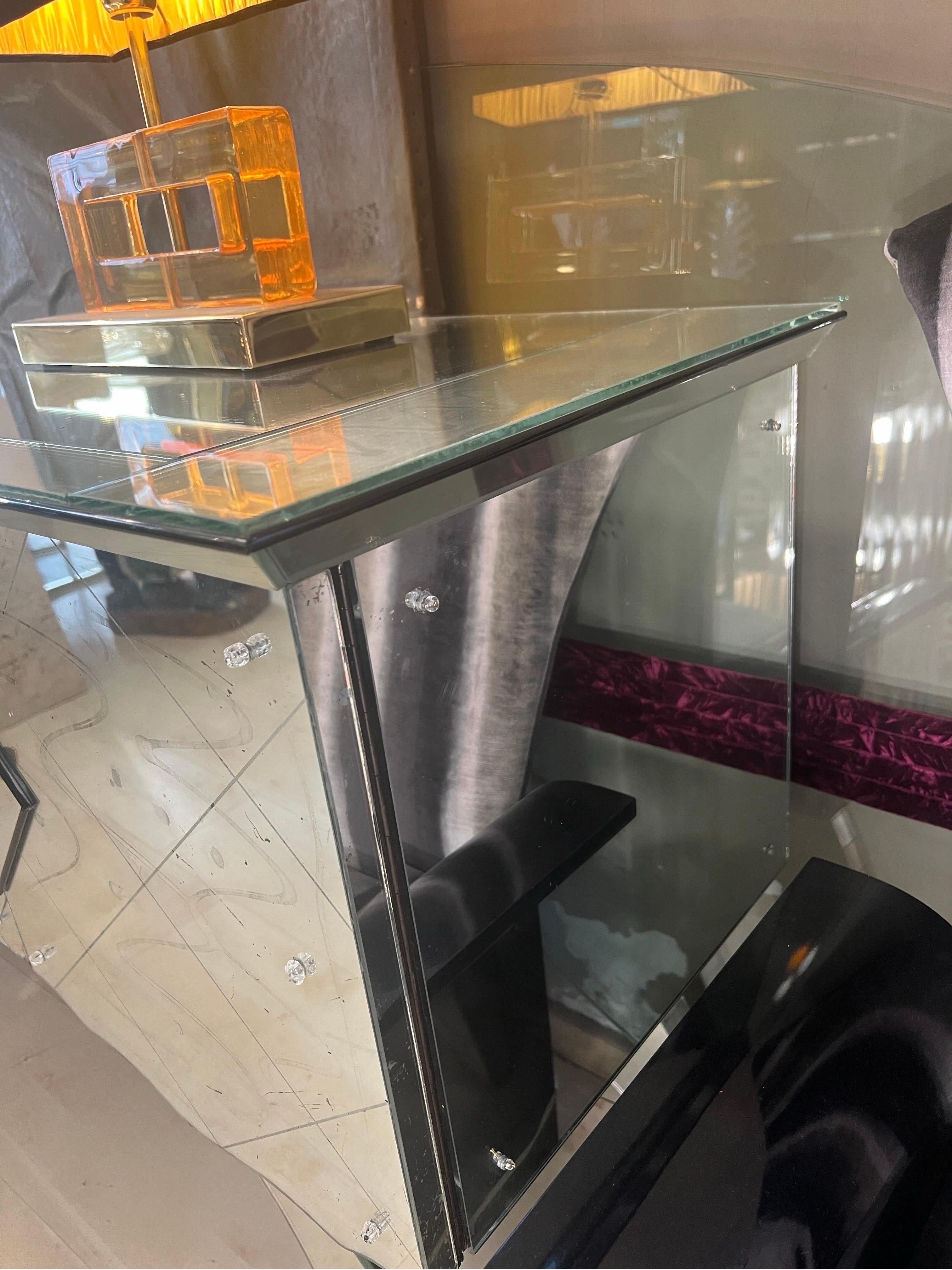 Vintage Mirrored Credenza with 4 doors, 1950s 2