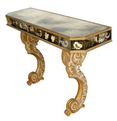 Vintage Mirrored Deco Wall Mounted Console