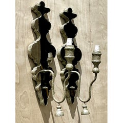 Vintage Mirrored Glass Sconces - Pair