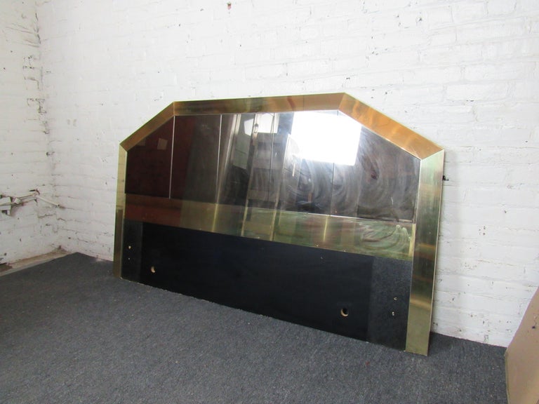 Vintage Mirrored Headboard in the Style of Paul Evans For Sale 3