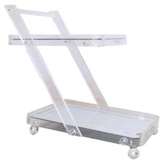 Vintage Mirrored Lucite Bar Cart