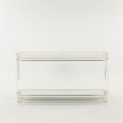 Vintage Mirrored Lucite Console Table