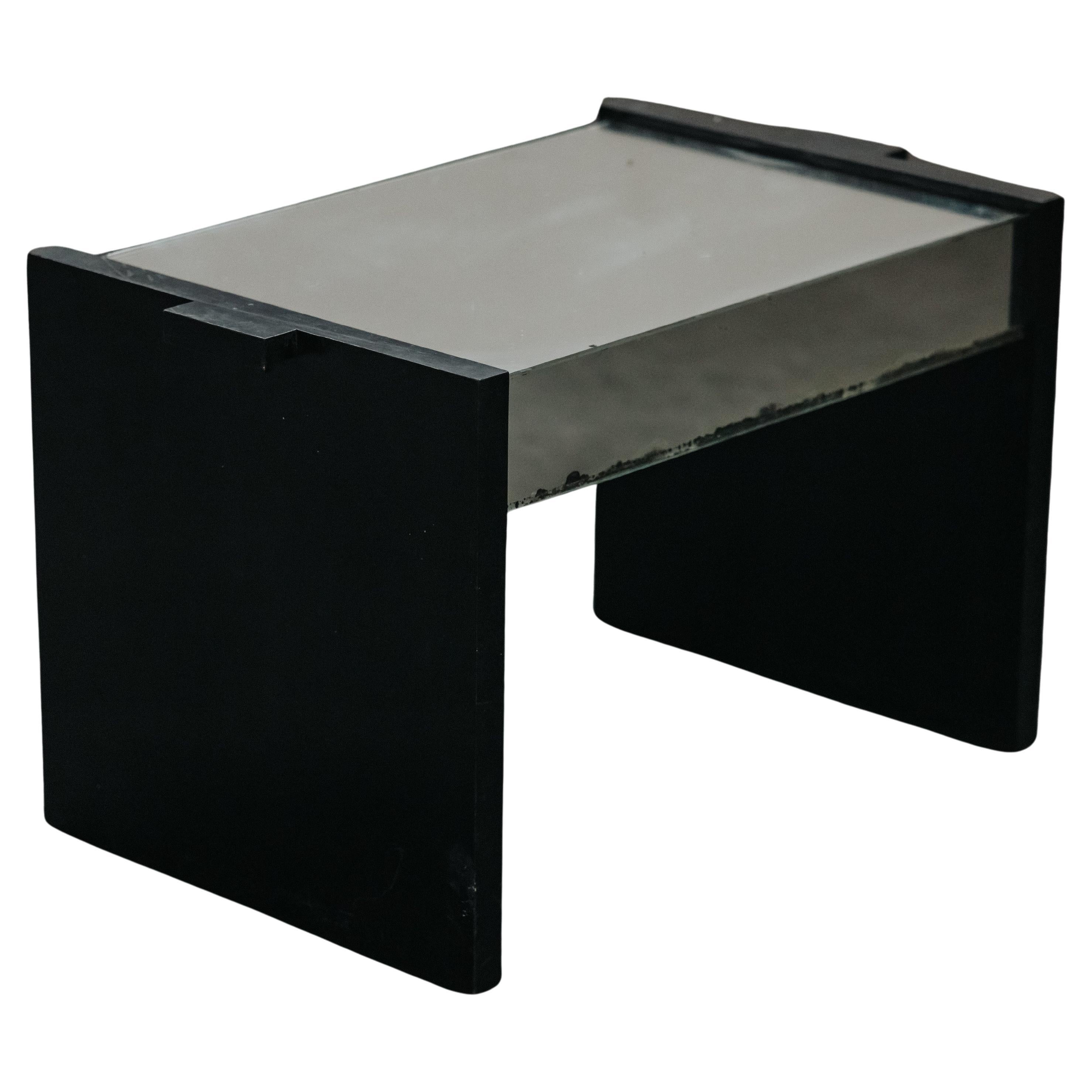 Mesa auxiliar vintage con espejos, Italia, circa 1970