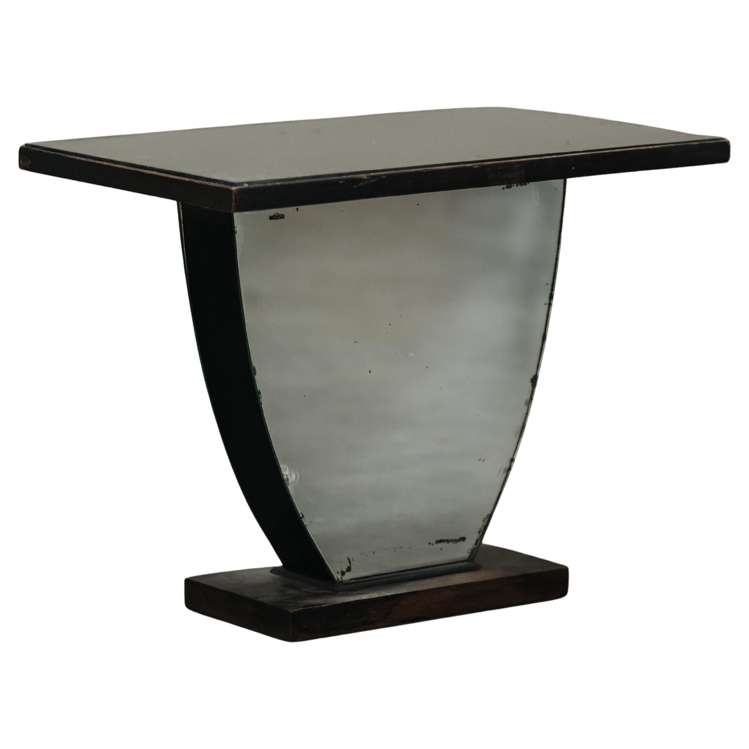 Mesa auxiliar vintage con espejos, Italia, circa 1970