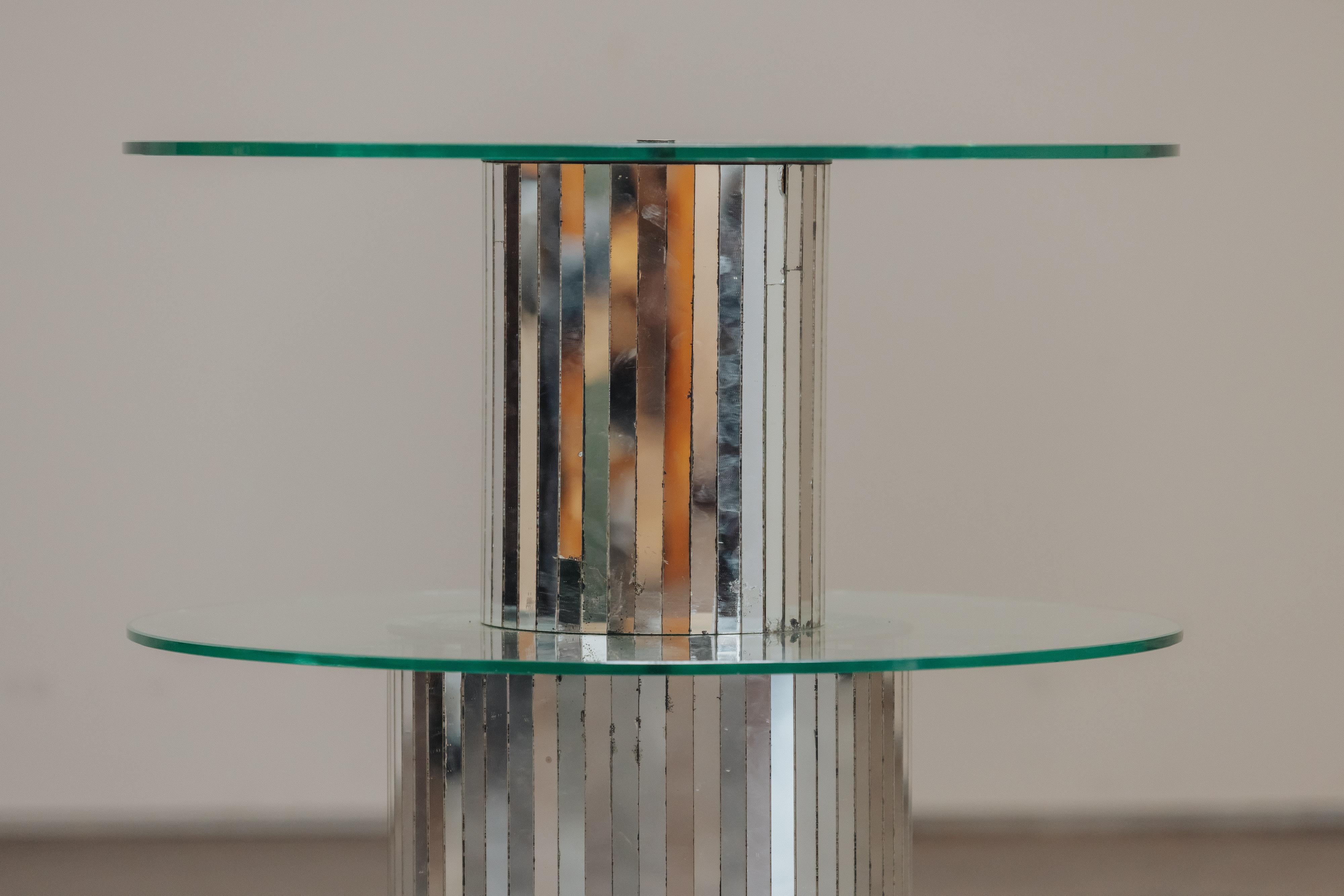 European Vintage Mirrored Side Table From Italy, Circa 1970s For Sale