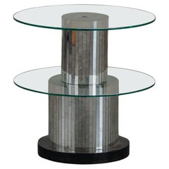 Vintage Mirrored Side Table From Italy, Circa 1970s