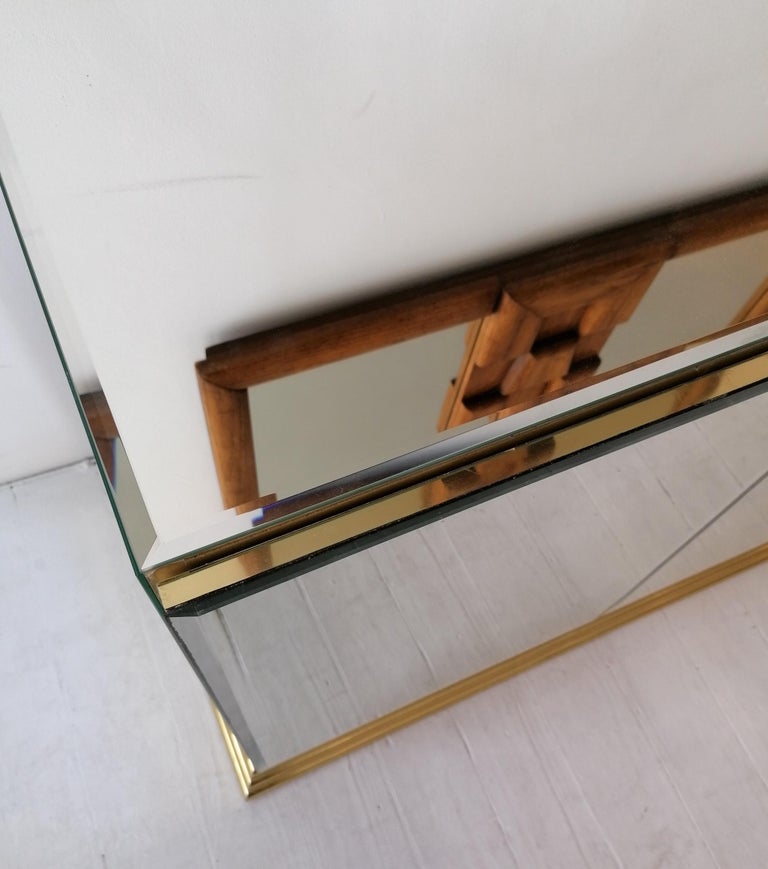Vintage Mirrored Sideboard with Brass Base, by Ello Furniture USA, 1970s / 80s For Sale 5