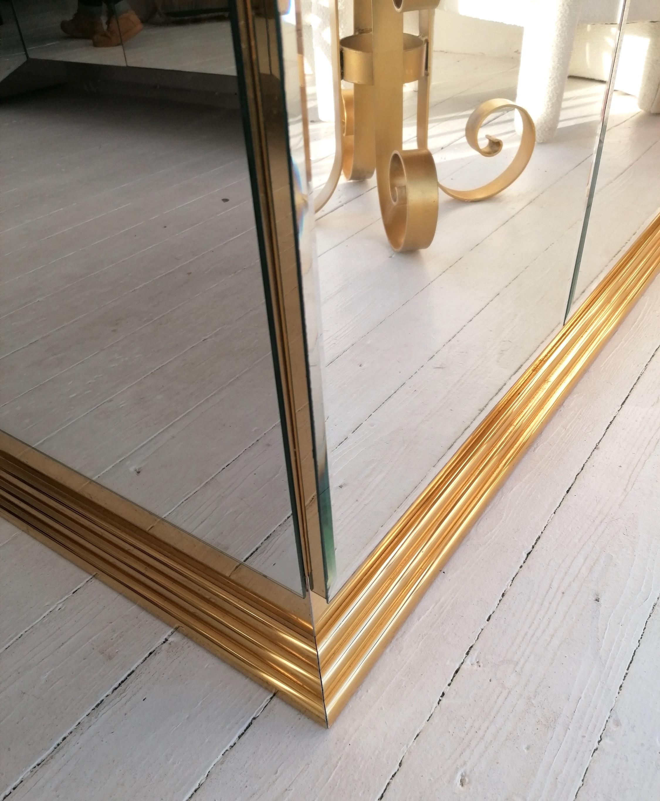 Vintage Mirrored Sideboard with Brass Base, by Ello Furniture USA, 1970s / 80s 3
