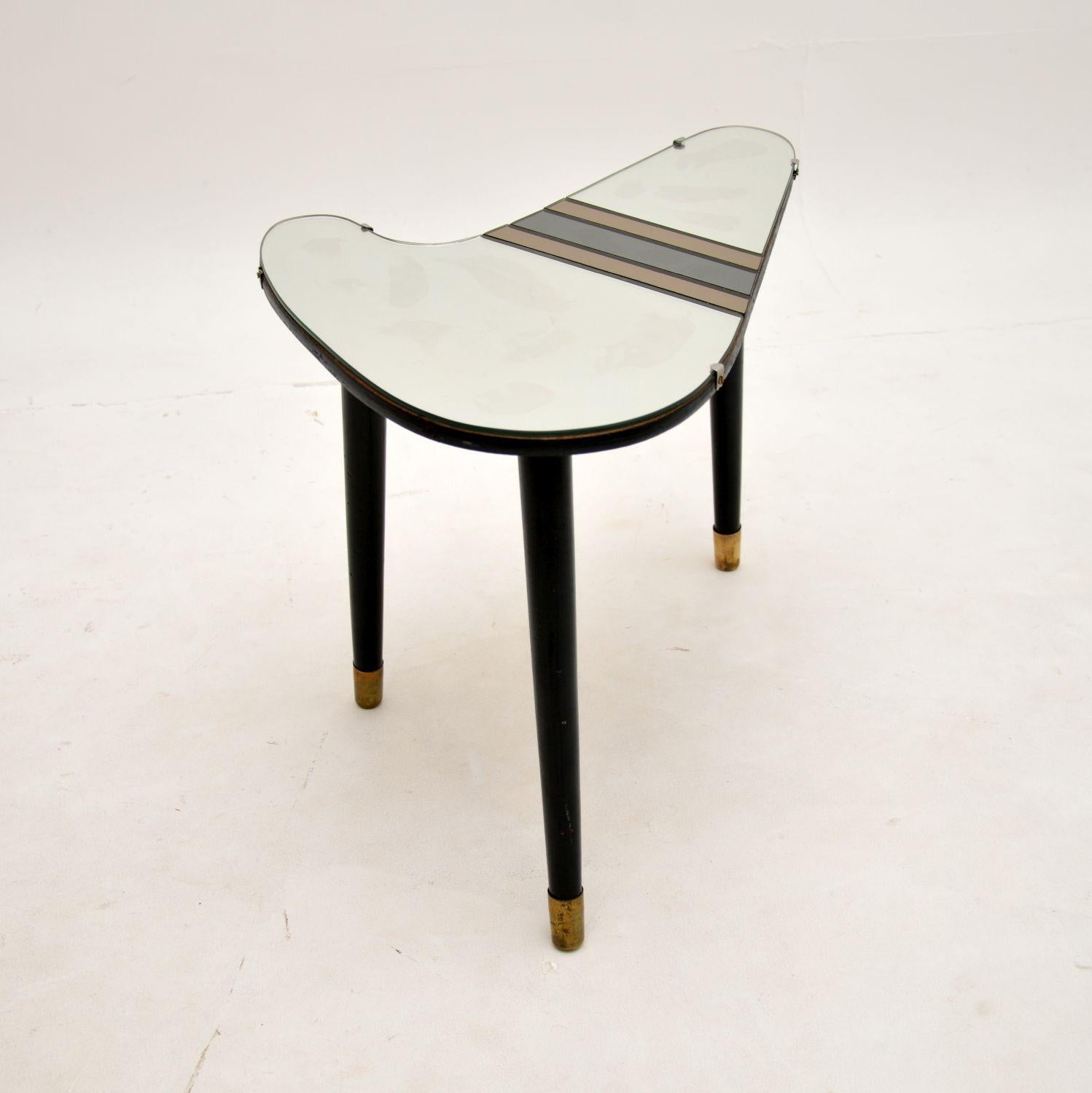 British Vintage Mirrored Top Side Table For Sale