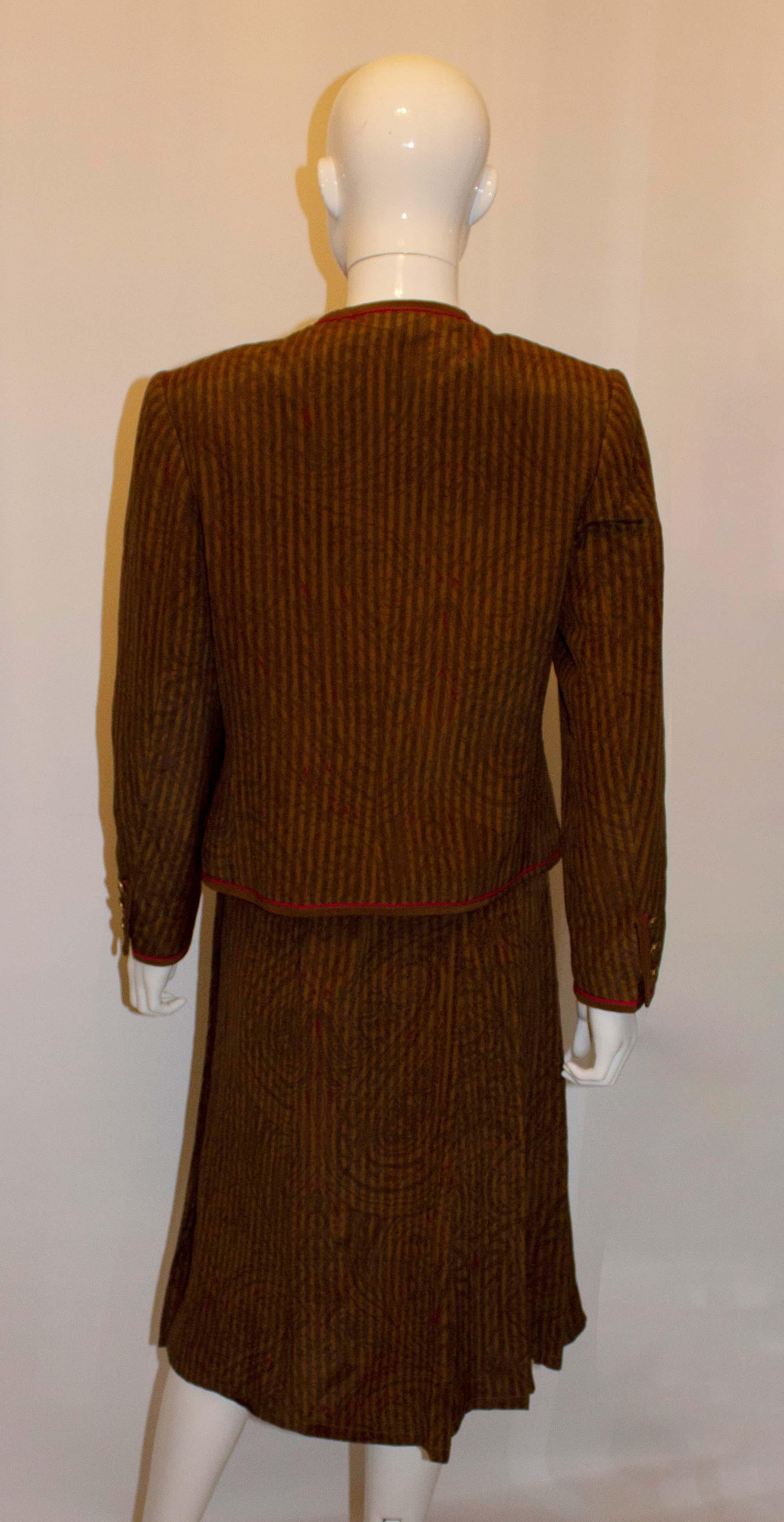 Vintage Miss Antonette Silk Skirt Suit For Sale 1