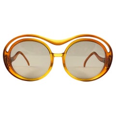 Vintage Miss Dior Two Tone Amber Mask Light Brown Lenses 70'S Austria Sunglasses