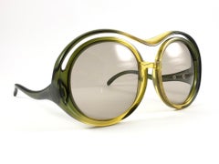 Vintage Miss Dior Two Tone Green Mask Light Green Lenses 70'S Austria Sunglasses