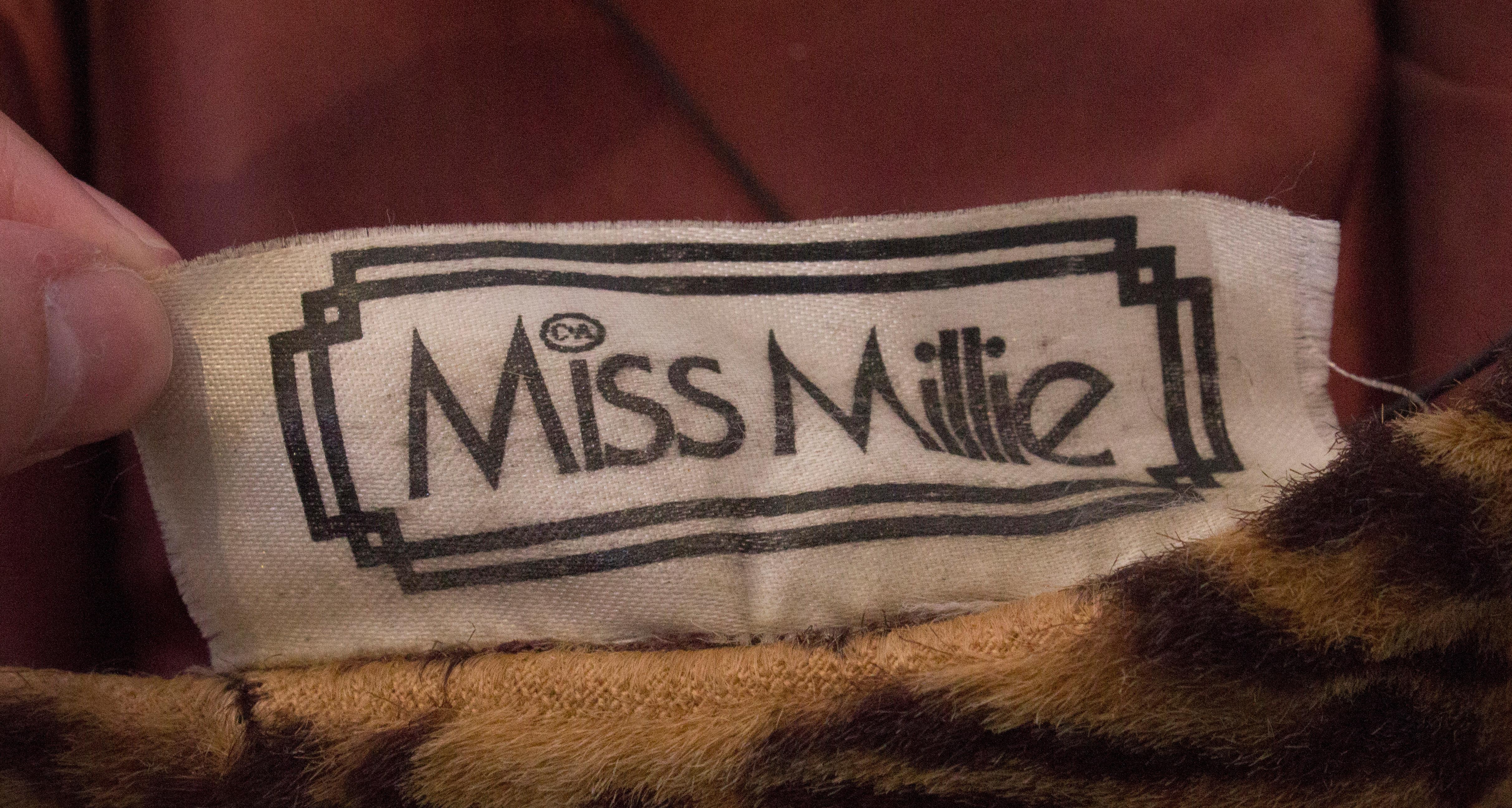 Gray Vintage Miss Millie Animal Print Hat For Sale