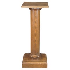 Vintage Mission Arts & Crafts American Oak Sculpture Pedestal Plant Stand Column
