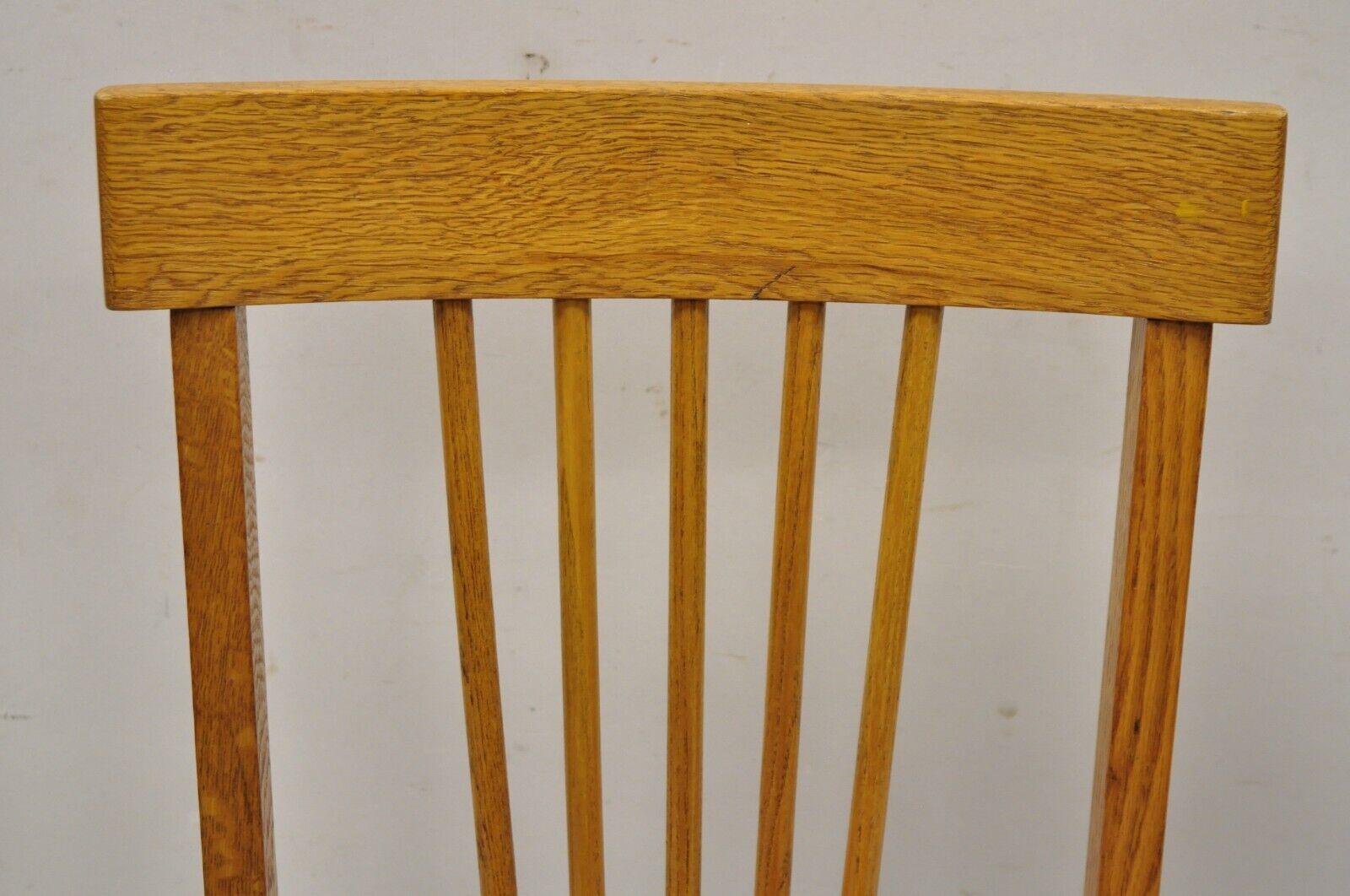 Vintage Mission Arts & Crafts Oak Wood Child’s School Desk Chair For Sale 4