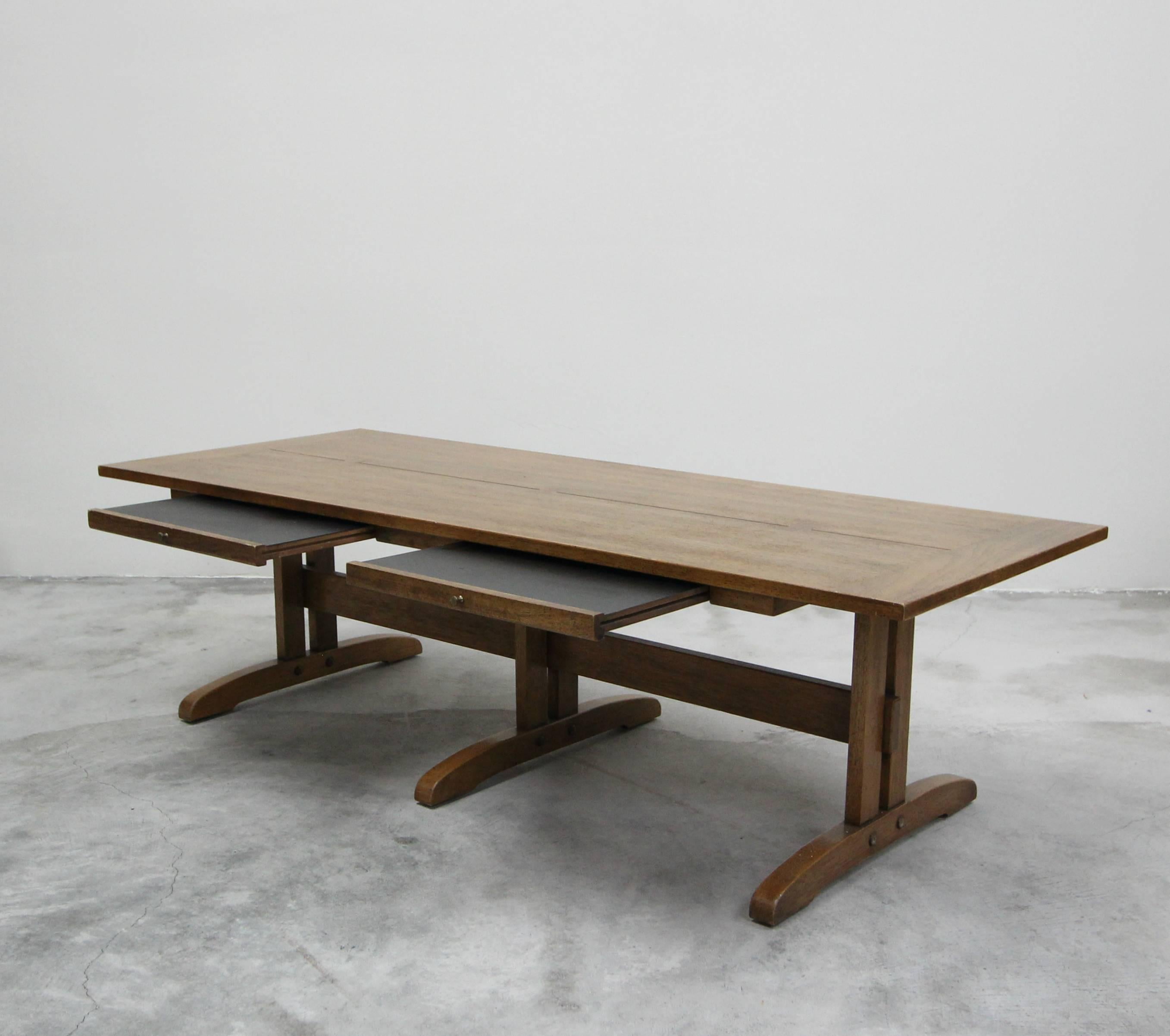 mission oak coffee table